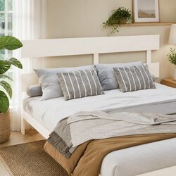White Solid Pine Wood Bed Headboard 184cm