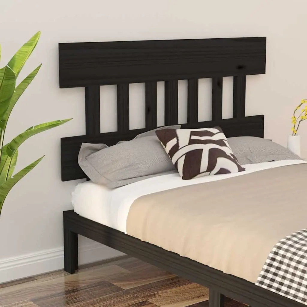 Bed Headboard Black 138.5 cm Solid Pine Wood Bedroom Bed Frame Panel