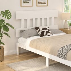 Pine Wood Bed Headboard 183.5cm White Finish
