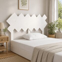 Wall-Mounted Bed Headboard 132 cm in White Pine
