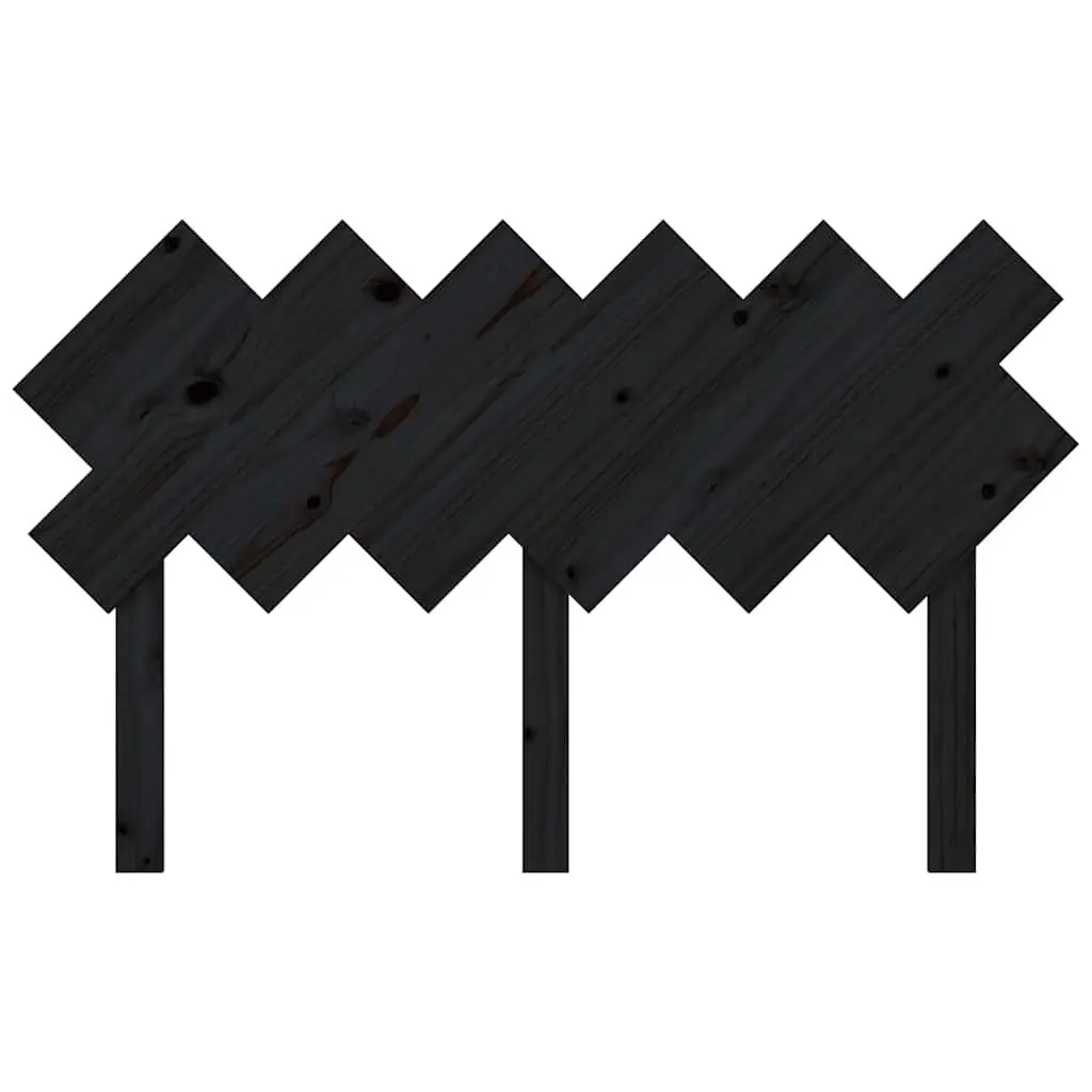 Bed Headboard Black 132cm Solid Wood Pine Rustic Bedroom Furniture Support