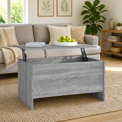 Lift-Top Grey Sonoma Coffee Table with Storage Compartment