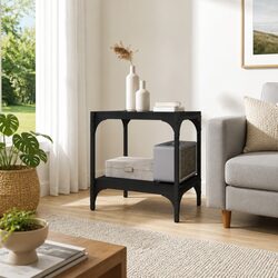 40x33x41 cm Black TV Cabinet with Industrial Design