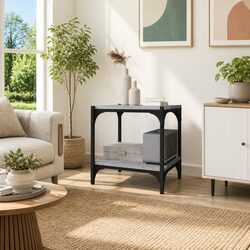 Industrial Grey Sonoma TV Cabinet with Two Shelves