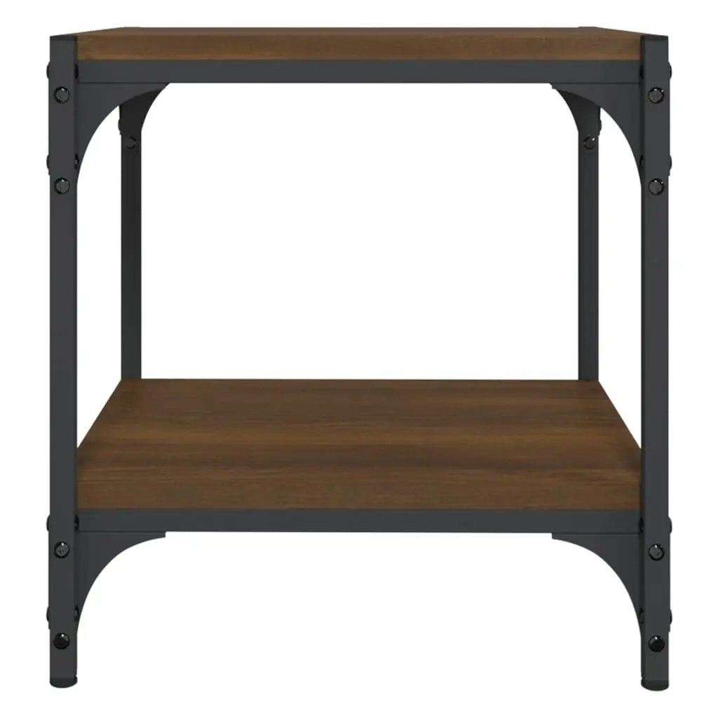 TV Cabinet Industrial Engineered Wood Steel Frame Storage 40x33x41cm Brown Oak