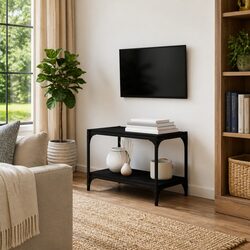 Industrial Black TV Cabinet: 60x33x41 cm Storage Unit