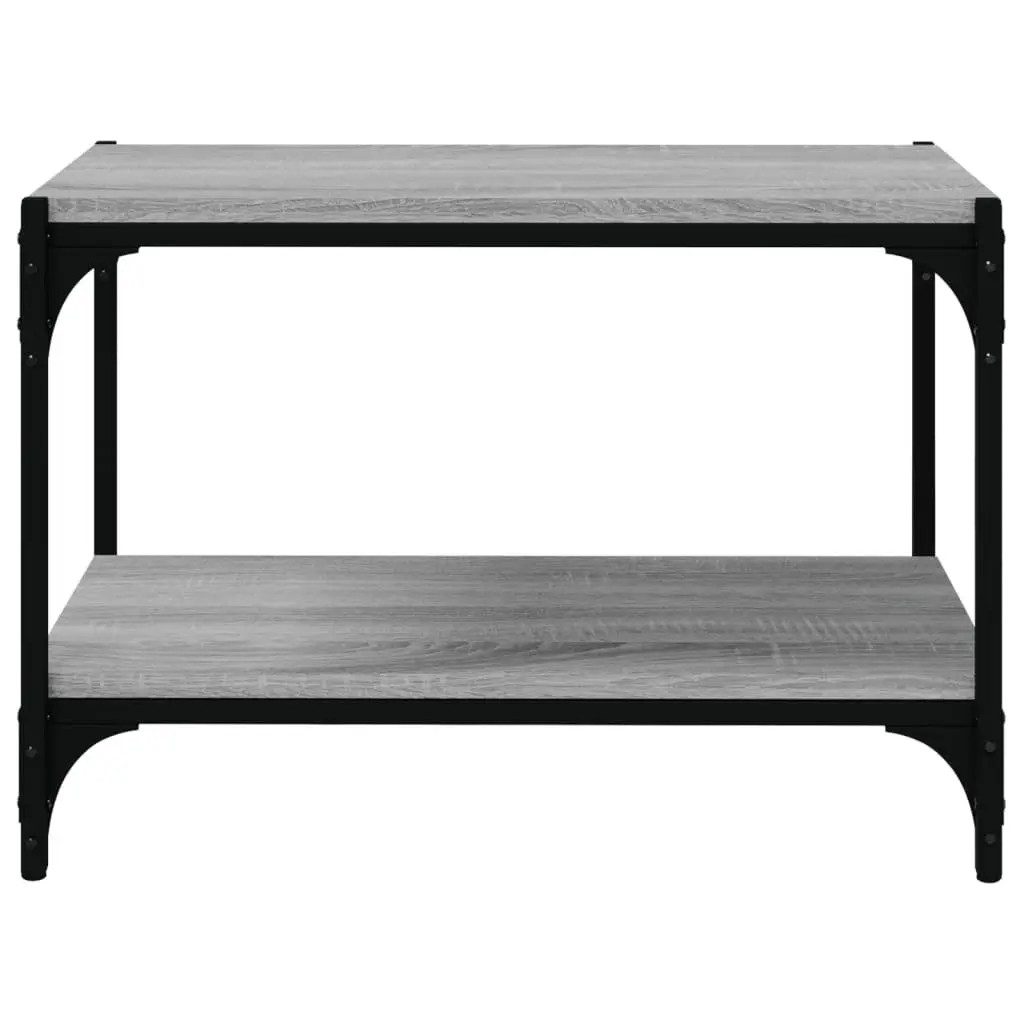 TV Cabinet Engineered Wood Steel Frame Storage Shelves Grey 60 x 33 x 41 cm
