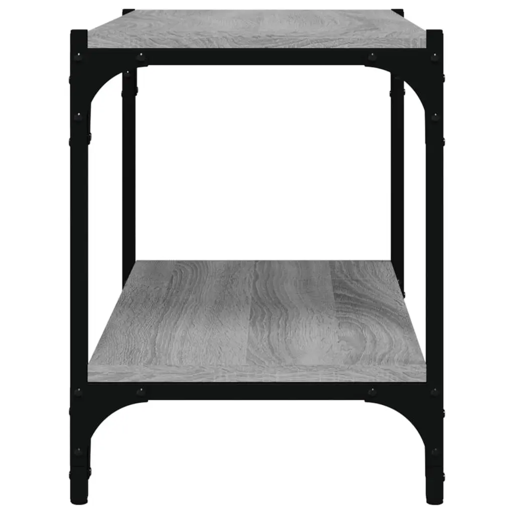 TV Cabinet Engineered Wood Steel Frame Storage Shelves Grey 60 x 33 x 41 cm