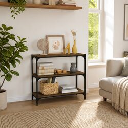 Engineered Wood and Steel Book Cabinet 80x33x70.5cm