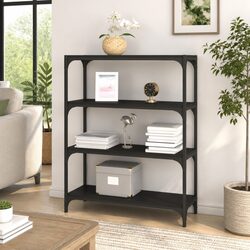 Industrial Style Black Book Cabinet 80x33x100cm