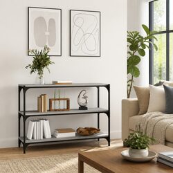 Industrial Style Book Cabinet Grey Sonoma 100x33x70.5cm