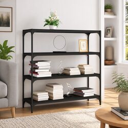 Book Cabinet Storage Shelf 100x33x100cm in Black