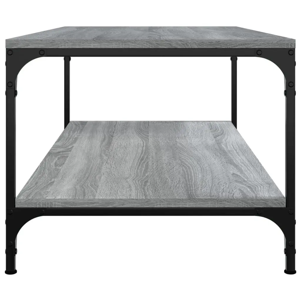 Coffee Table Storage Grey Sonoma 100x50x40 cm Engineered Wood Steel Frame