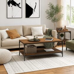 Engineered Brown Oak Coffee Table 100x50x40 cm