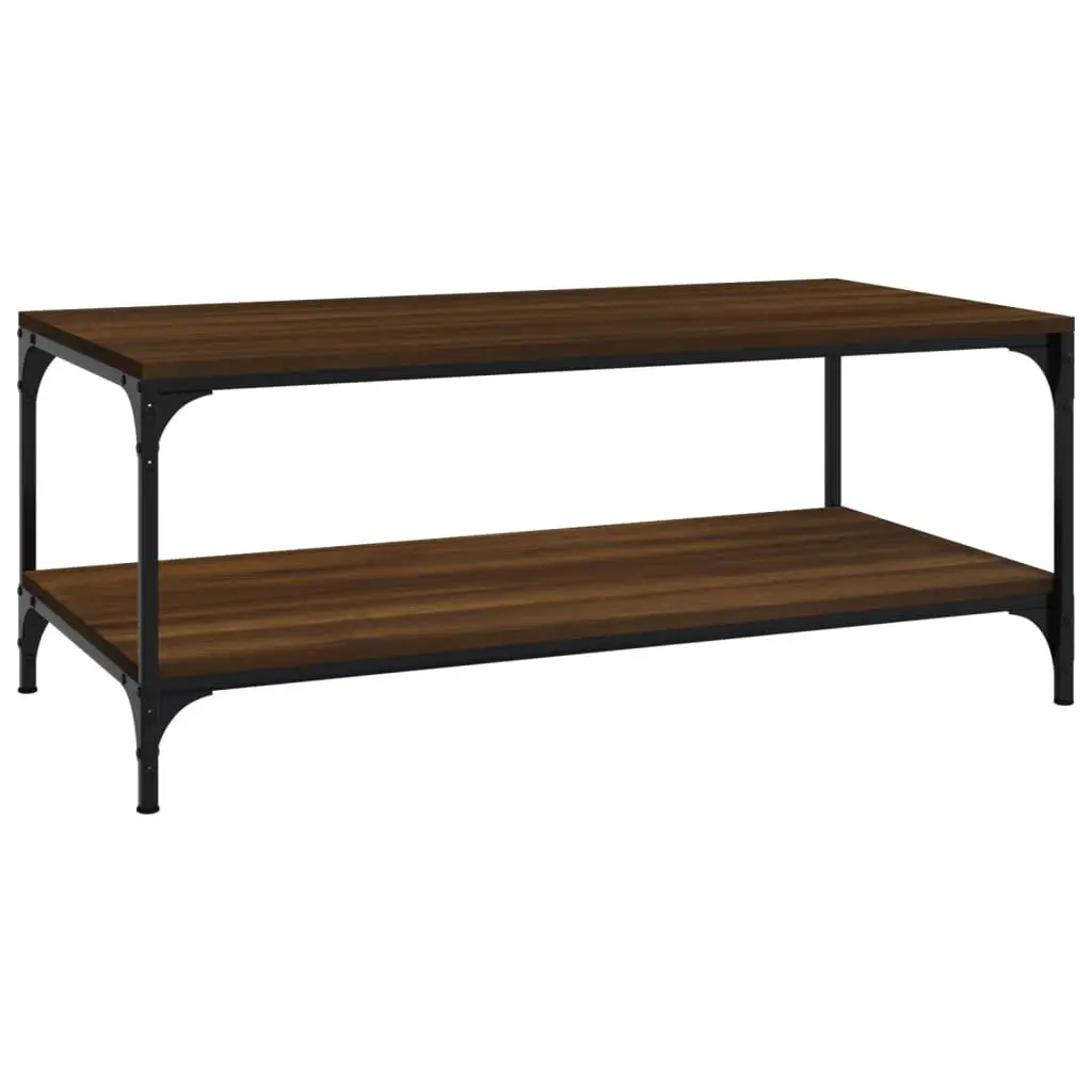 Coffee Table Storage Feature 100x50x40 cm Brown Oak