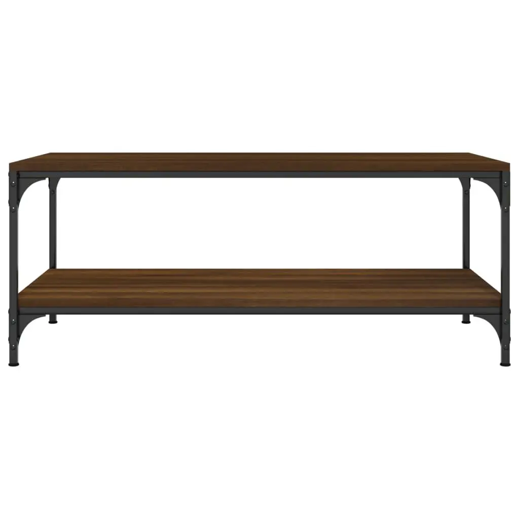 Coffee Table Storage Feature 100x50x40 cm Brown Oak