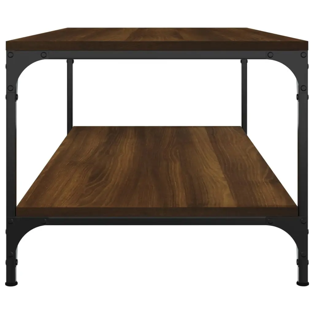 Coffee Table Storage Feature 100x50x40 cm Brown Oak