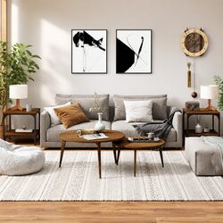 Industrial Side Tables Set of 2 Brown Oak 40x40x40 cm