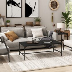 Industrial Black Coffee Table 100x50x35 cm