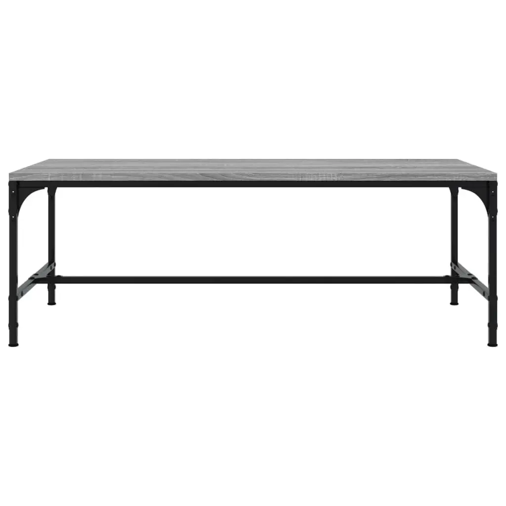 Coffee Table Sturdy Grey 100x50x35cm Engineered Wood with Steel Frame