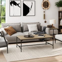 Industrial Coffee Table in Brown Sonoma Oak Look 80x50x35 cm