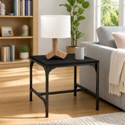 Black Coffee Table with Steel Frame 50x50x35 cm