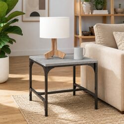 Coffee Table Grey Sonoma 50x50x35 cm with Steel Frame