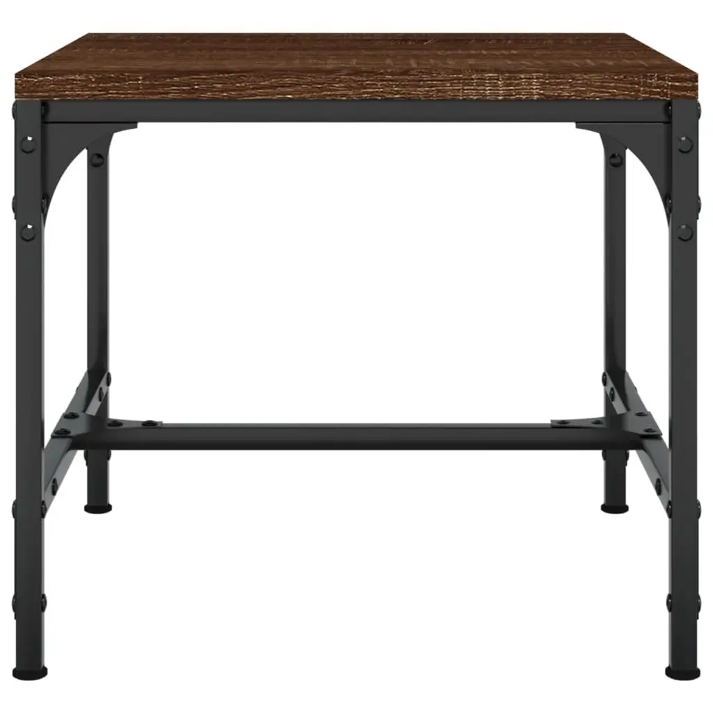 Coffee Table Sturdy Adjustable 50x50x35 cm Brown Oak