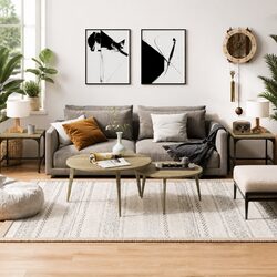 Industrial Brown Side Tables 40x40x35 cm, 2 pcs