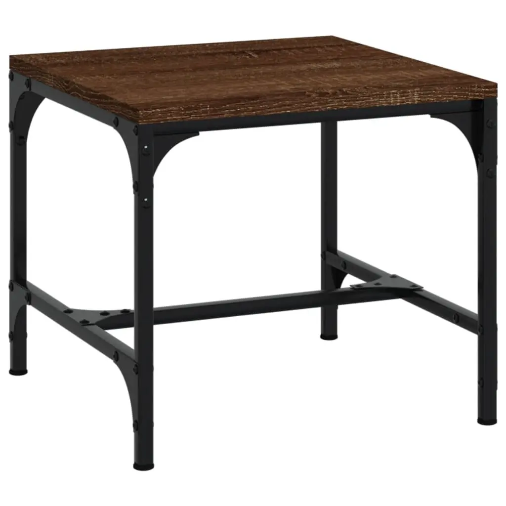 Side Tables Engineered Wood Adjustable Legs 40x40x35 cm Brown