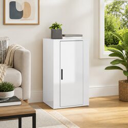 White High Gloss Engineered Wood Sideboard Cabinet