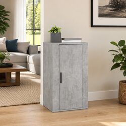 Engineered Wood Grey Sideboard Storage Cabinet