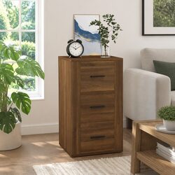 Engineered Wood Brown Oak Storage Cabinet 40x33x70cm