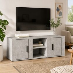 Engineered Wood TV Cabinet with Grey Concrete Finish