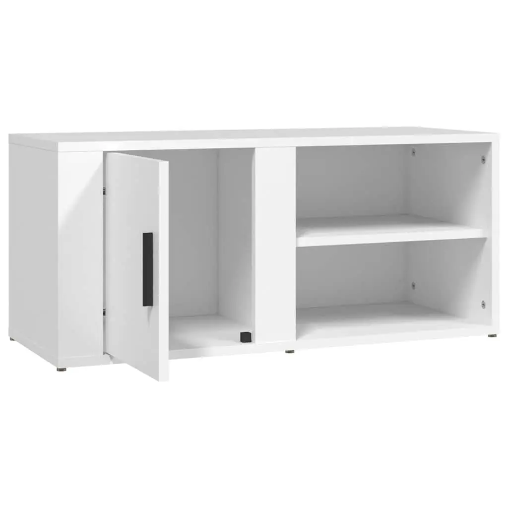 TV Cabinets 2 Piece White Engineered Wood Media Storage Unit 80x31.5x36 cm with Doors and Compartments