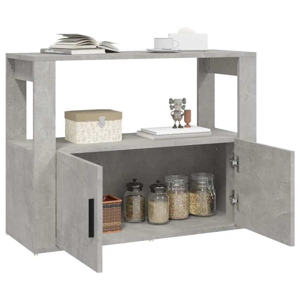 Sideboard Storage Cabinet Engineered Wood Organiser 80x30x60cm Grey
