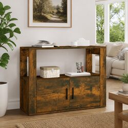 Smoked Oak Brown Sideboard Cabinet with Ample Storage