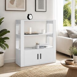 Storage Cabinet White 80x30x90 cm Engineered Wood