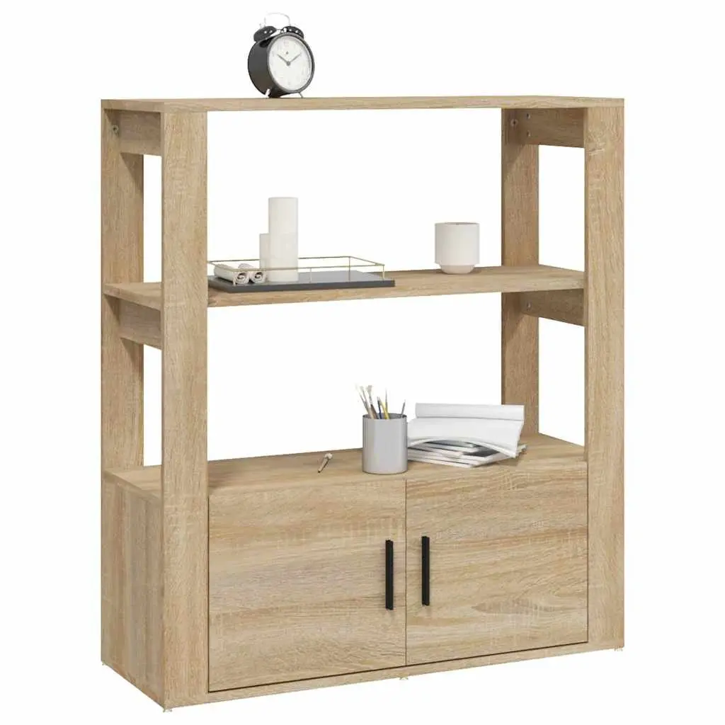 Sideboard Engineered Wood Storage Cabinet Multiple Shelves Doors Brown