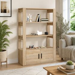 Brown Storage Cabinet Sideboard with Shelves and Doors