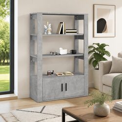 Grey Storage Sideboard with Engineered Wood Construction