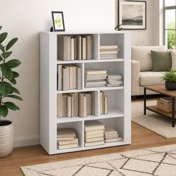 White Engineered Wood Sideboard Cabinet for Storage