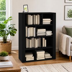 Black Storage Cabinet: Engineered Wood Sideboard