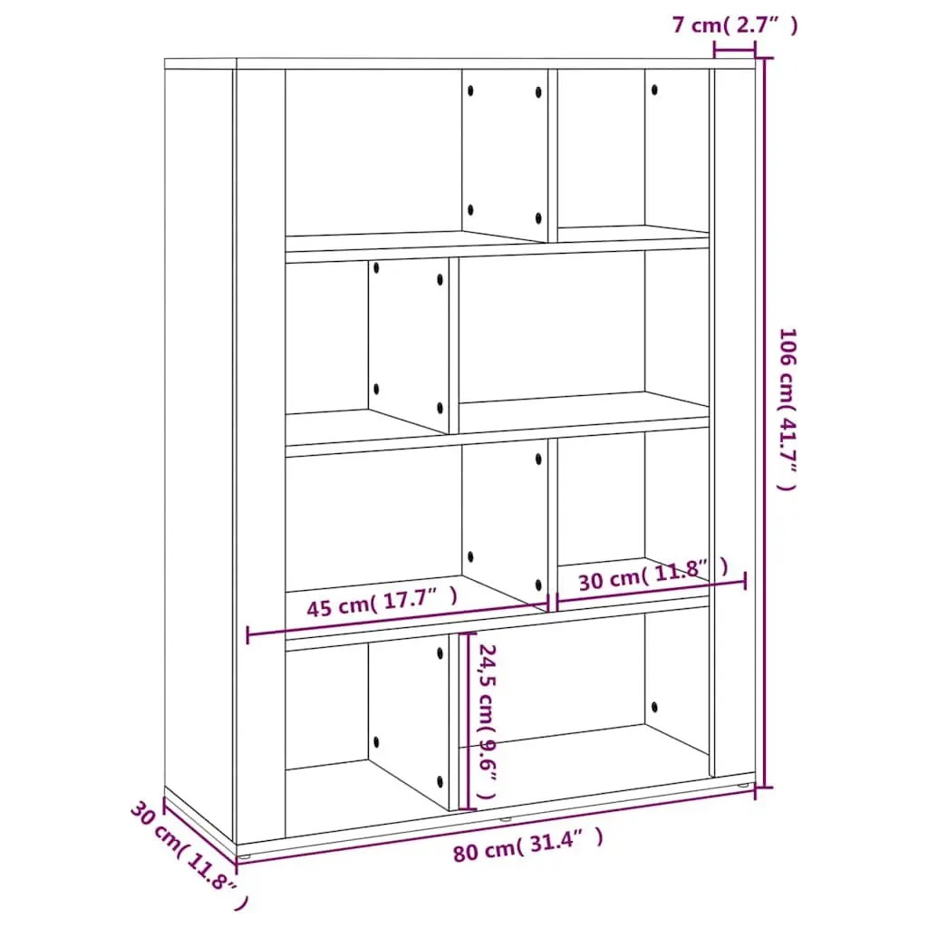 High Gloss White Engineered Wood Sideboard Cabinet Storage Buffet 80W x 30D x 106H cm