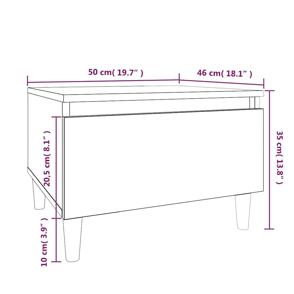 End Table 2 Piece White Engineered Wood Side Tables with Drawer Storage