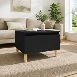 Black Side Table with Storage Drawer for Modern Interiors