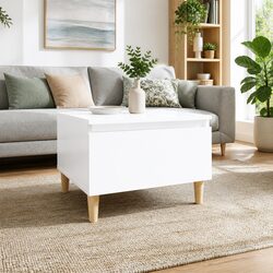 Modern End Table with High Gloss White Finish