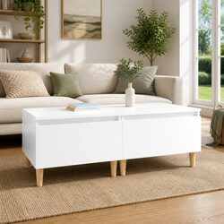 Set of 2 High Gloss White Side Tables