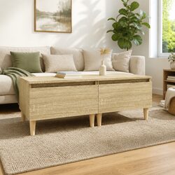 Set of 2 Engineered Wood Side Tables with Drawers