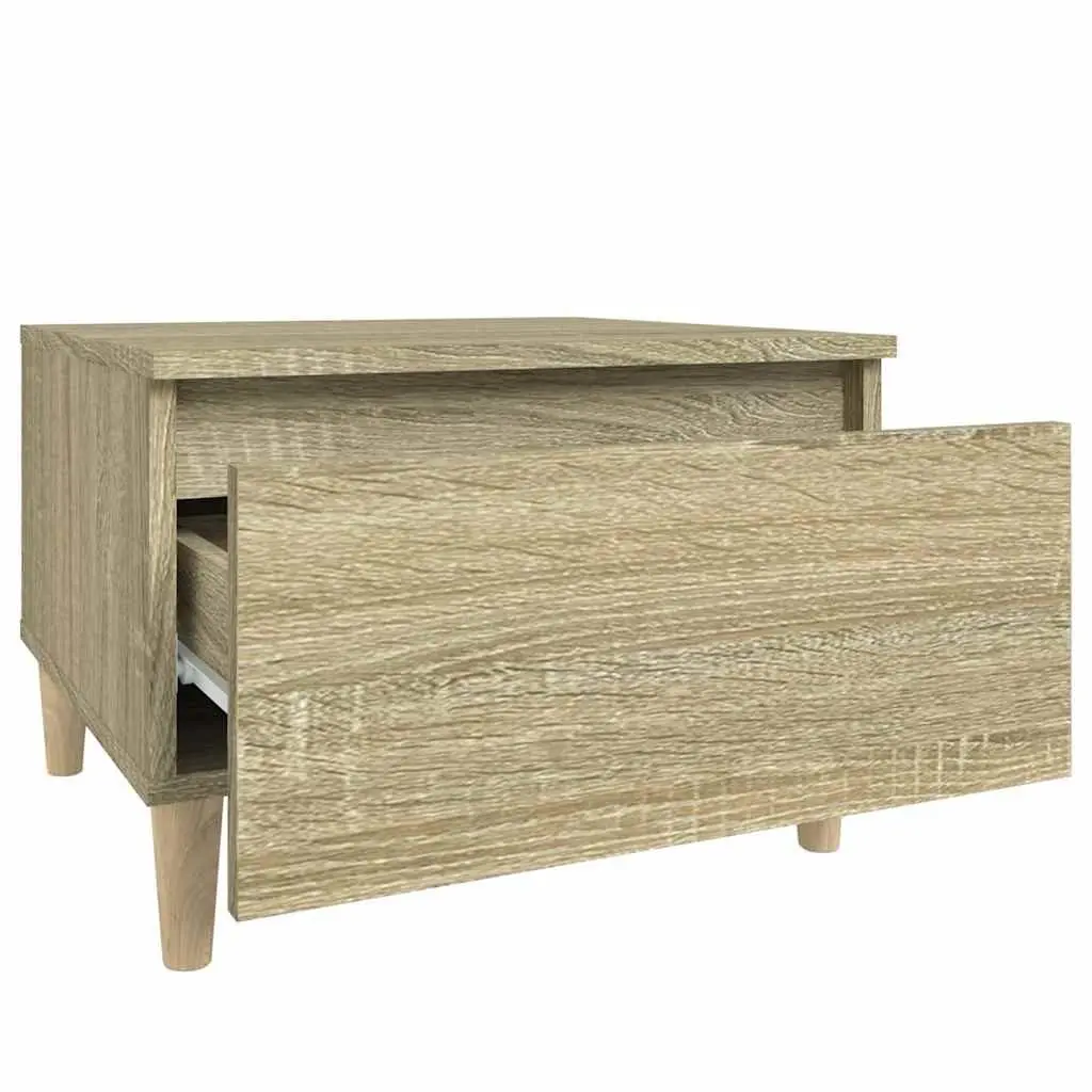 Side Tables Storage Drawer Engineered Wood Brown 2 Piece